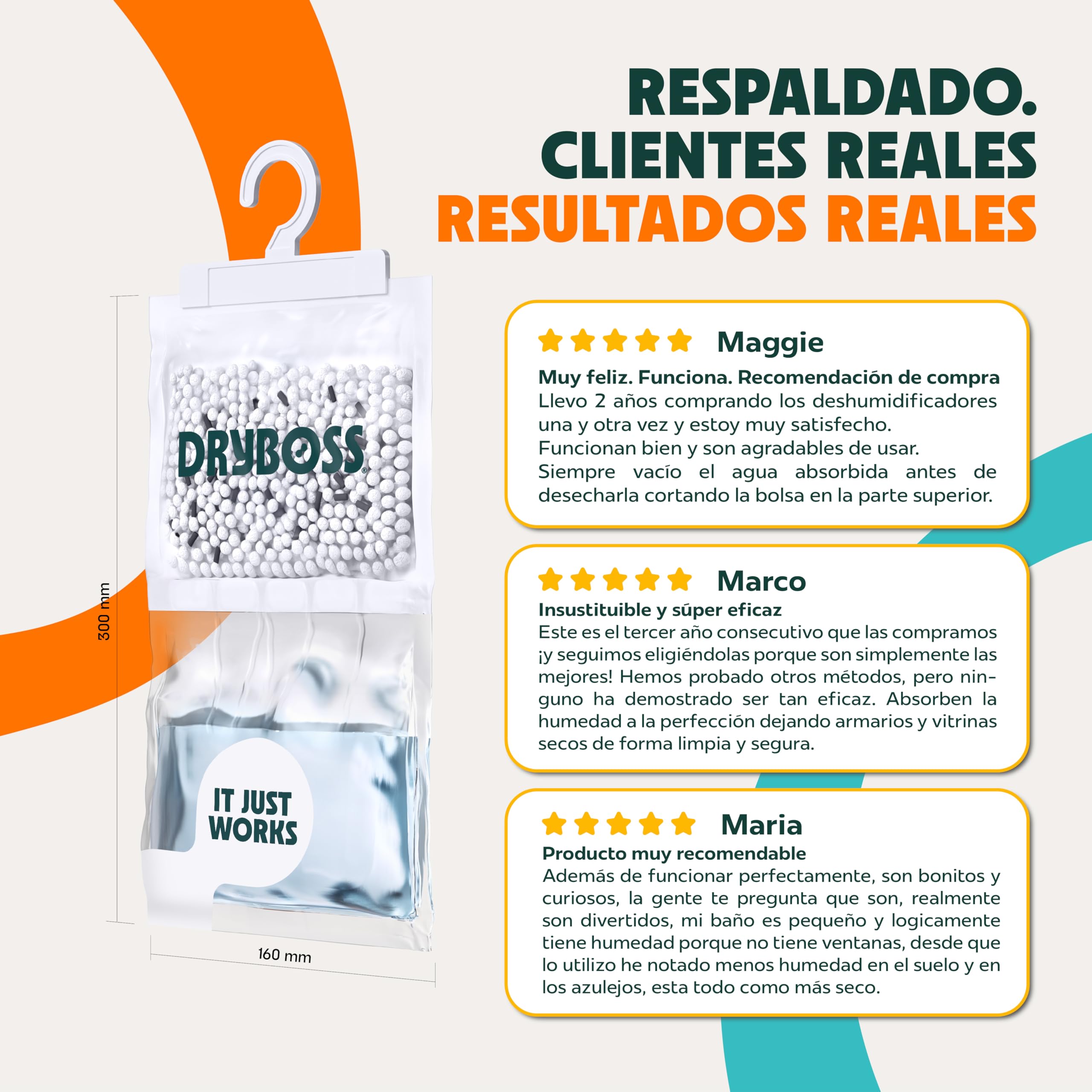 Bolsas Antihumedad Armarios XL - DRYBOSS - Deshumidificador para armario que absorbe humedad y condensación en pared, habitación, cajones y ropa, ayuda contra moho y olores - Pack 10 (2,5 kg) — view 6