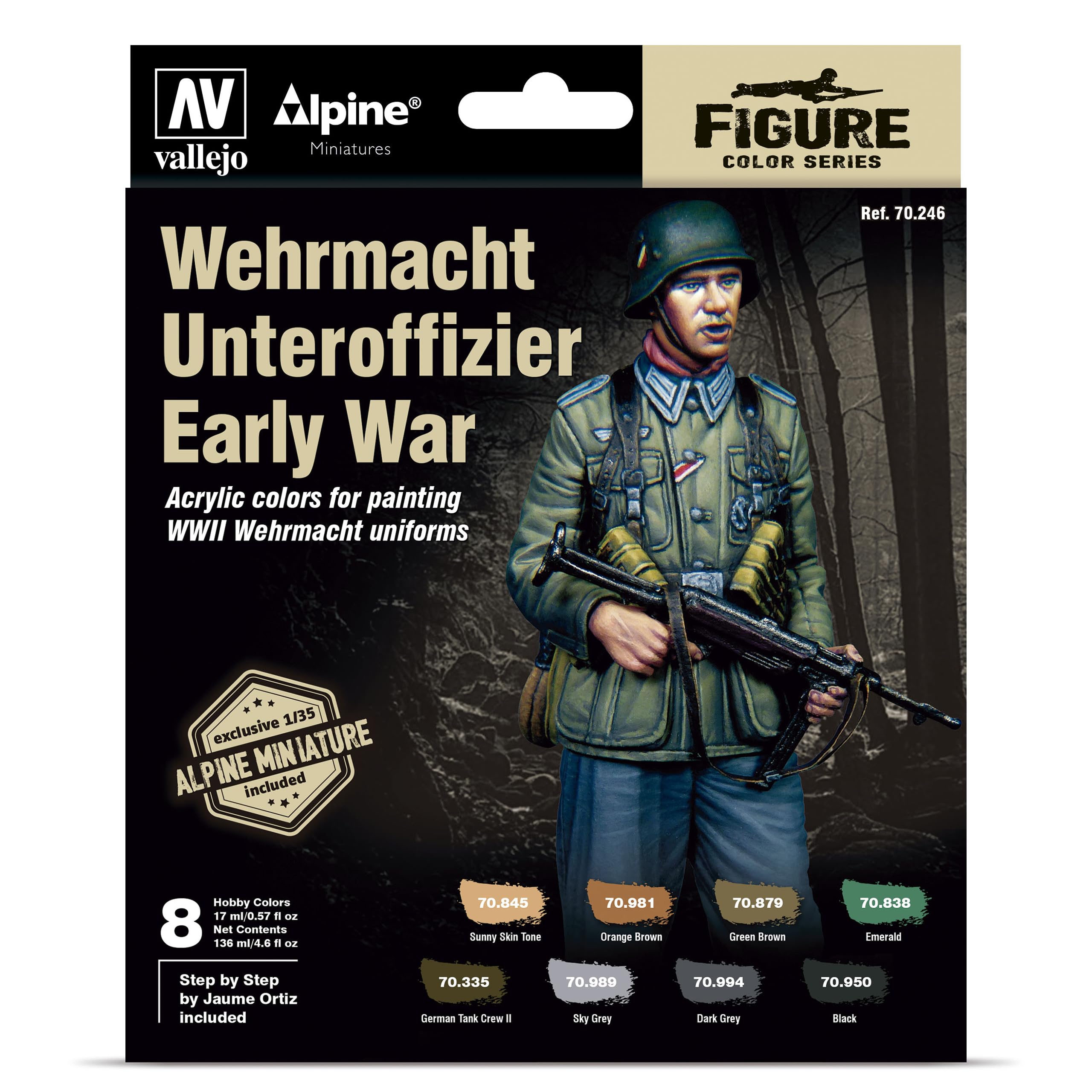 AV Vallejo MC Set - Alpine Wehrmacht Unter (x8) & Figure