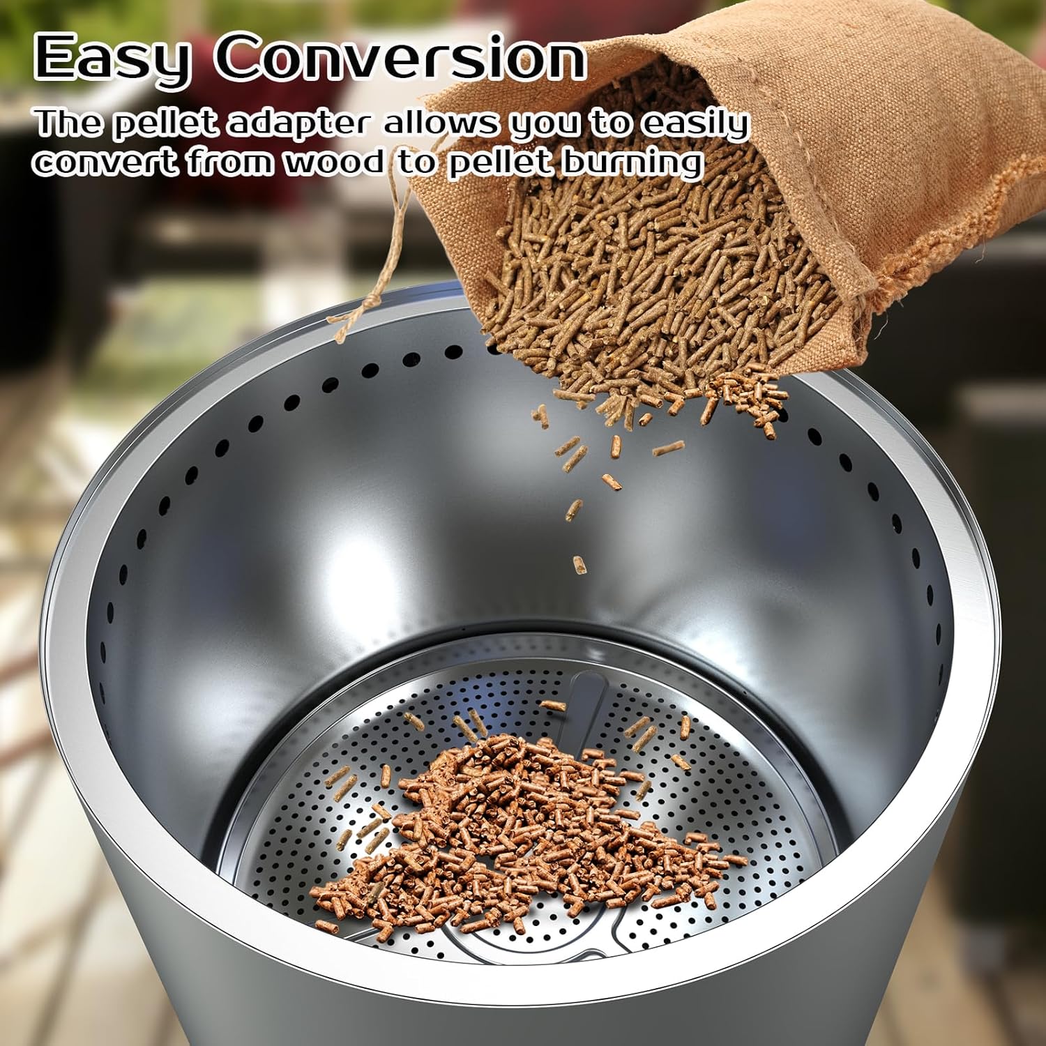 Pellet Adapter for Solo Stove Bonfire 2.0, Bonfire Accessories for Solo Stove,19.5" Bonfire 2.0 Burning Pellets Extension Accessories,Pellet Burning Conversion (SYCP01-002)