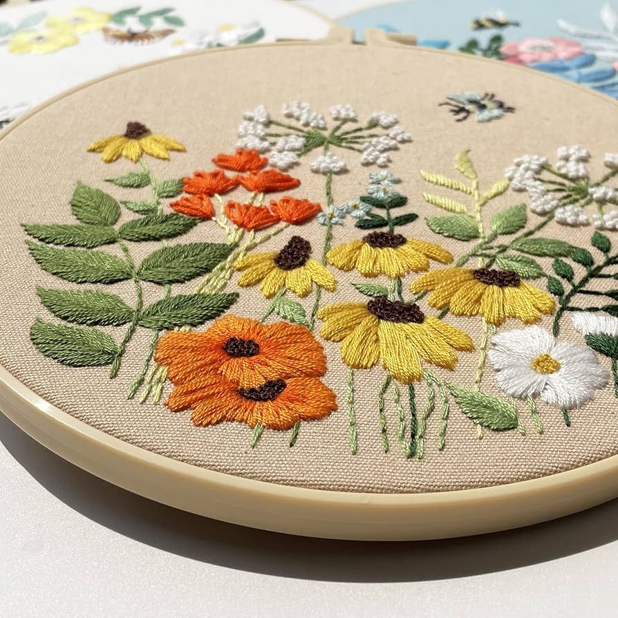 花柄刺繍 木製パーテーション 花柄刺繍 木製パーテーション