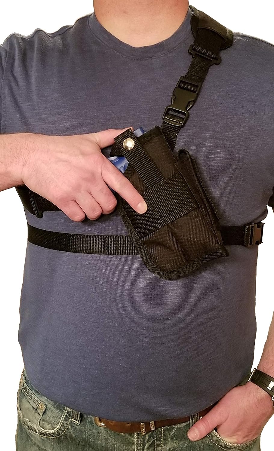 Chest/Shoulder Gun Holster | Fits Glock 17 19 20 21 22 23 31 32 37 38 w/Laser & Other Similar Sized Guns w/a 4" - 4.5" Barrel