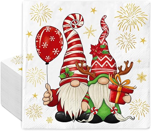 Miniatura 8 de AnyDesign - Paquete de 80 servilletas de papel para el día de San Valentín, diseño de gnomo y corazón, servilletas decorativas, para almuerzo, cena,