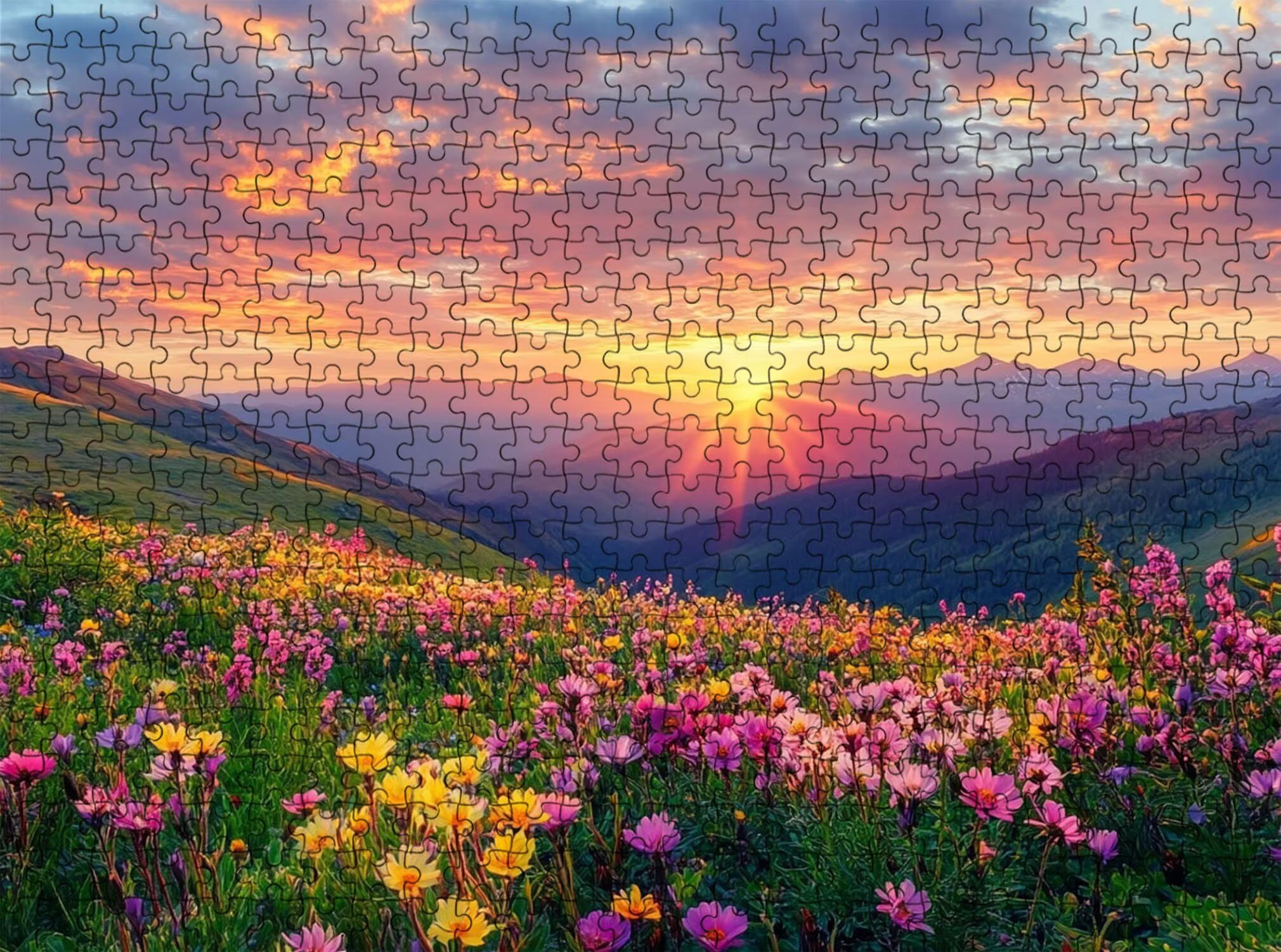 Puzzle 5000 Pezzi Classici, Puzzle paesaggio fiore 156 x 105 cm, Gioco Educativo e Antistress in Legno con Poster Incluso, Ttività DIY per Famiglia, Regalo per Appassionati, Decor Parete Casa, f0-521