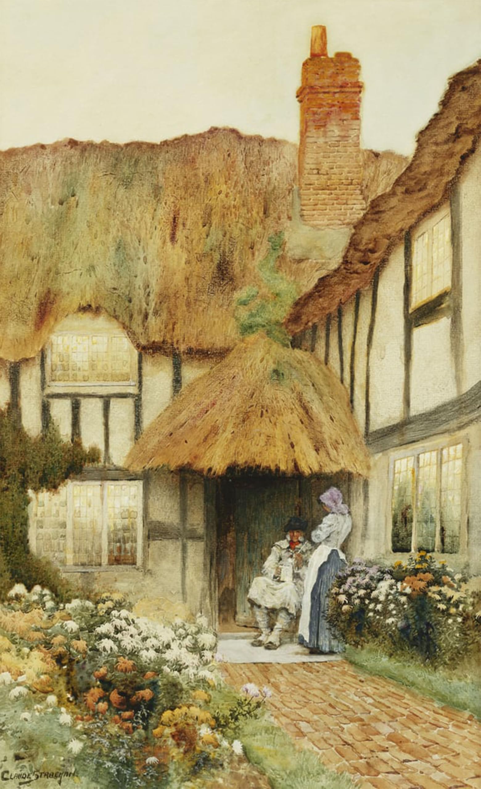 Posteriik No Frame Vintage Classic Picture Landscape Artwork A Quiet Moment By Arthur Claude Strachan Portrait Canvas Painting For Office Home Decor 60X90cm