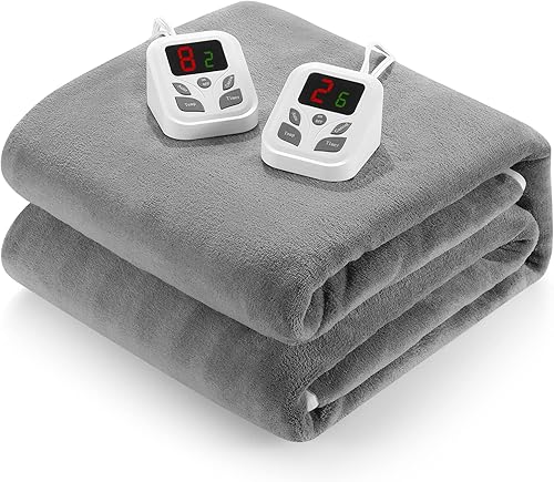 Protector de colchón eléctrico con calefacción tamaño King de 78 x 80 pulgadas, funda de colchón para cama con capacidad de hasta 15 pulgadas de