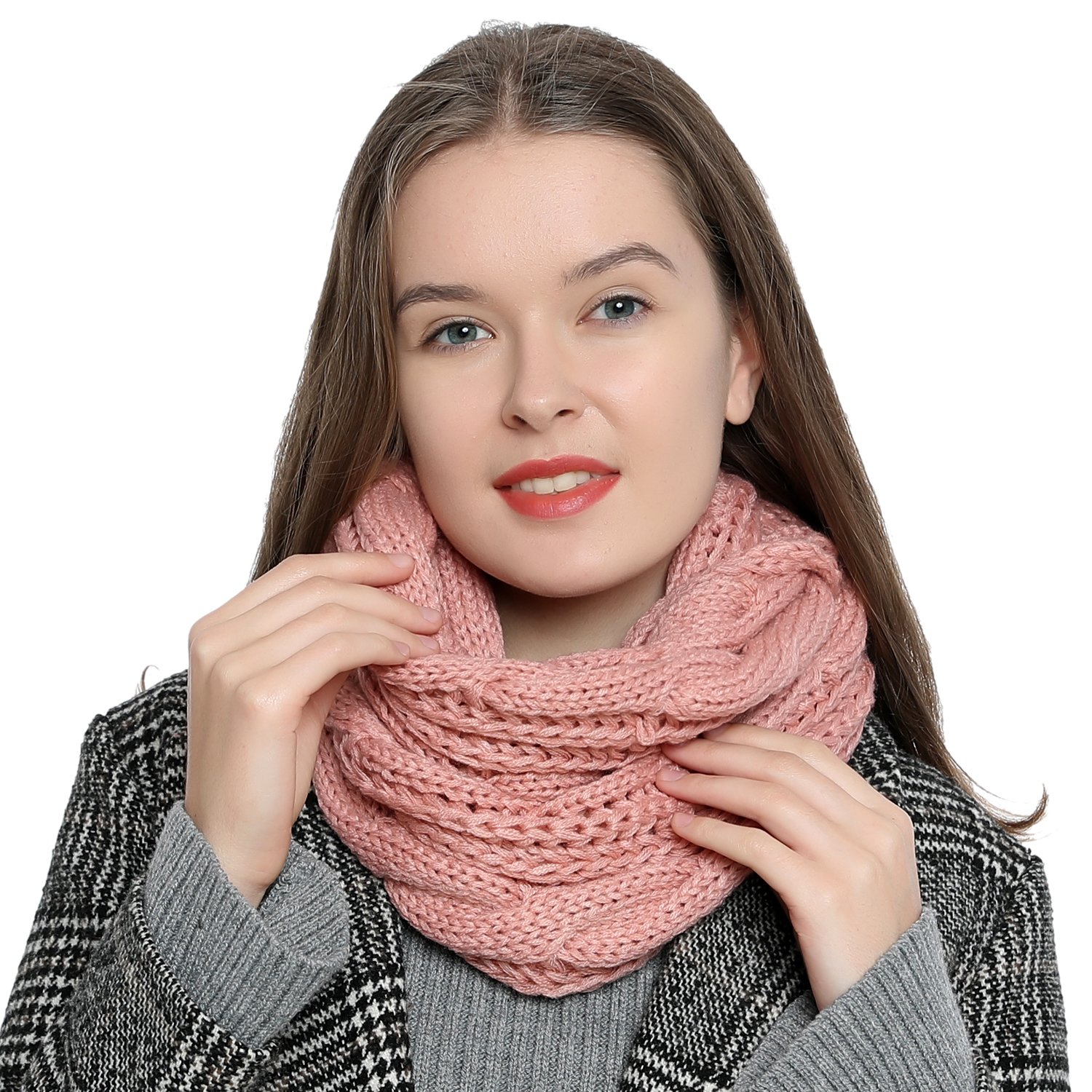DonDon Loop Schal Damen Winter Schlauchschal Winterschal Wollschal warm und weich