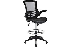 Flash Furniture Kelista: Leather Drafting Chair for Ergo and Comfort