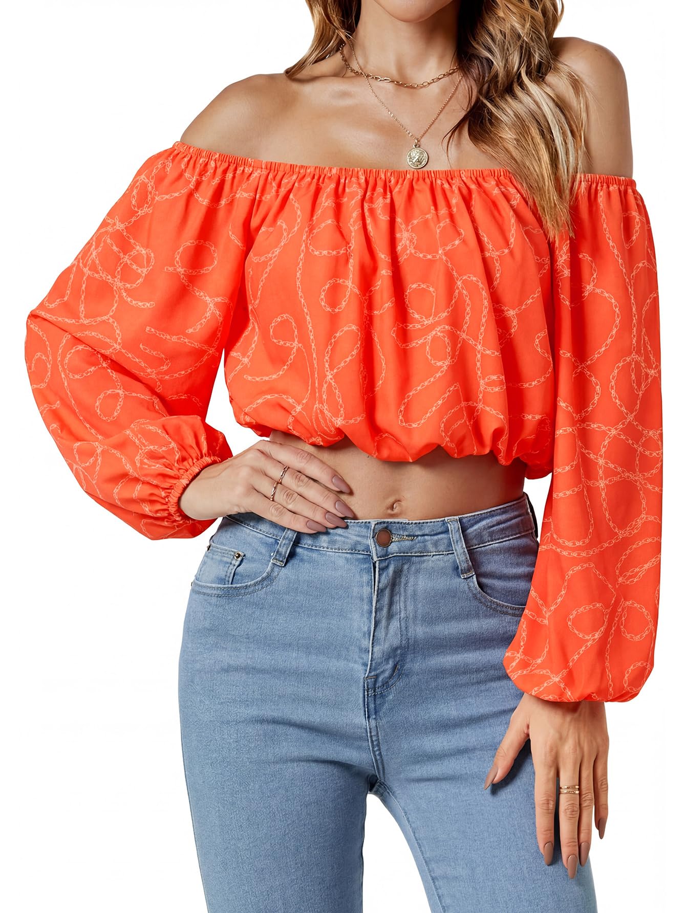 Umenlele Women's Off Shoulder Crop Top
