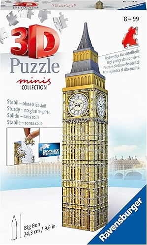 Ravensburger Big Ben 54 piezas 3D Puzzle Minis colección para niños y adultos  Tecnología Easy Click significa piezas que se ajustan perfectamente