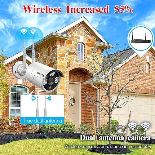 Miniatura 6 de OOSSXX Cámara inalámbrica de 3.0MP con sistema de seguridad inalámbrico AudioCamera (sistema de 3.0MP5.0MP) Cámara WiFi impermeable IP67, cámara de
