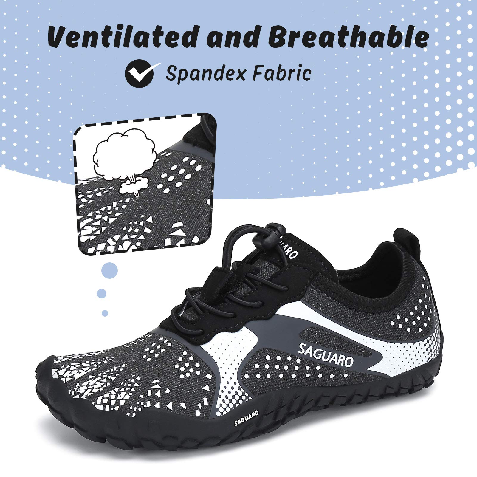 SAGUARO Niños Calzado Descalzos Zapatillas de Trail Niñas Transpirables Minimalistas Zapatillas de Deporte, 24-36 EU — view 2