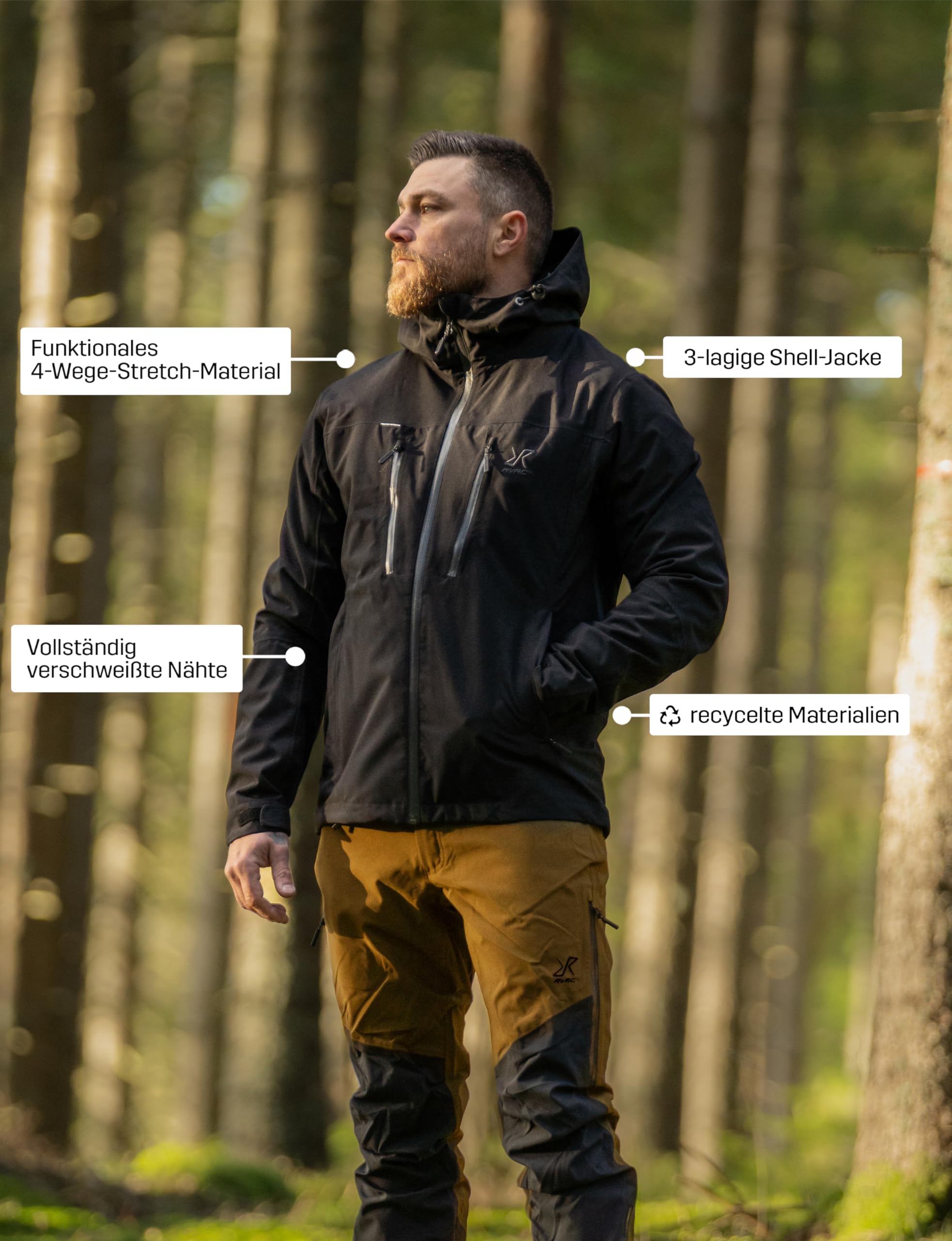 RevolutionRace Silence Proshell 3L Jacket, Herrenjacke, belüftete und wasserdichte Jacke für Wanderungen und andere Outdoor-Aktivitäten