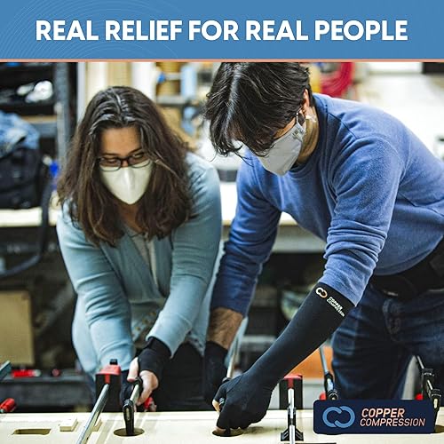 Miniatura 4 de Copper Compression Guantes largos para la artritis - Guante extra largo con infusión de cobre garantizado para mujeres y hombres Lo mejor para el