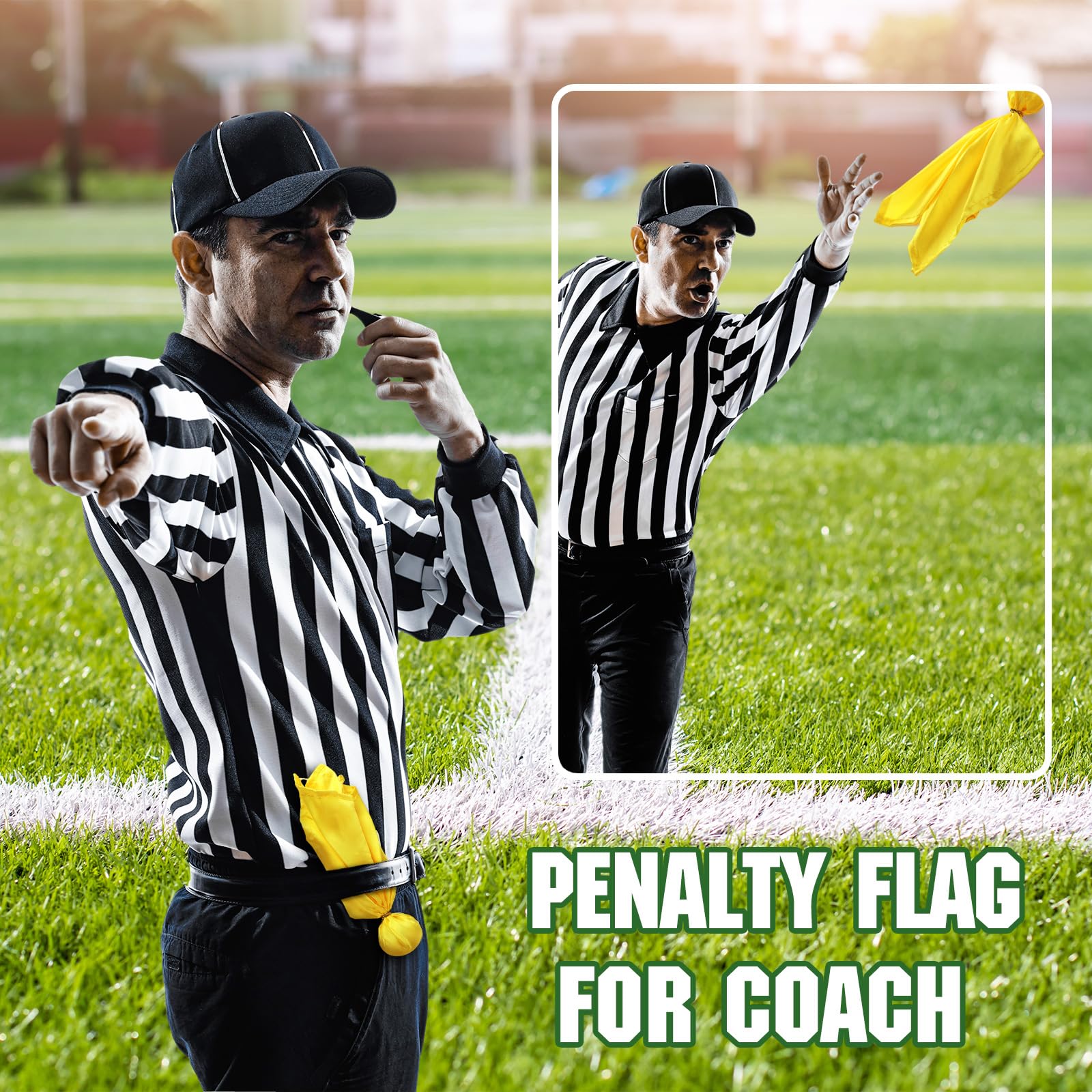 Libima 50 Pieces Yellow Penalty Flags Referee Flag Football Flag Bulk Sports Tossing Flags for Football Party Games Accessory