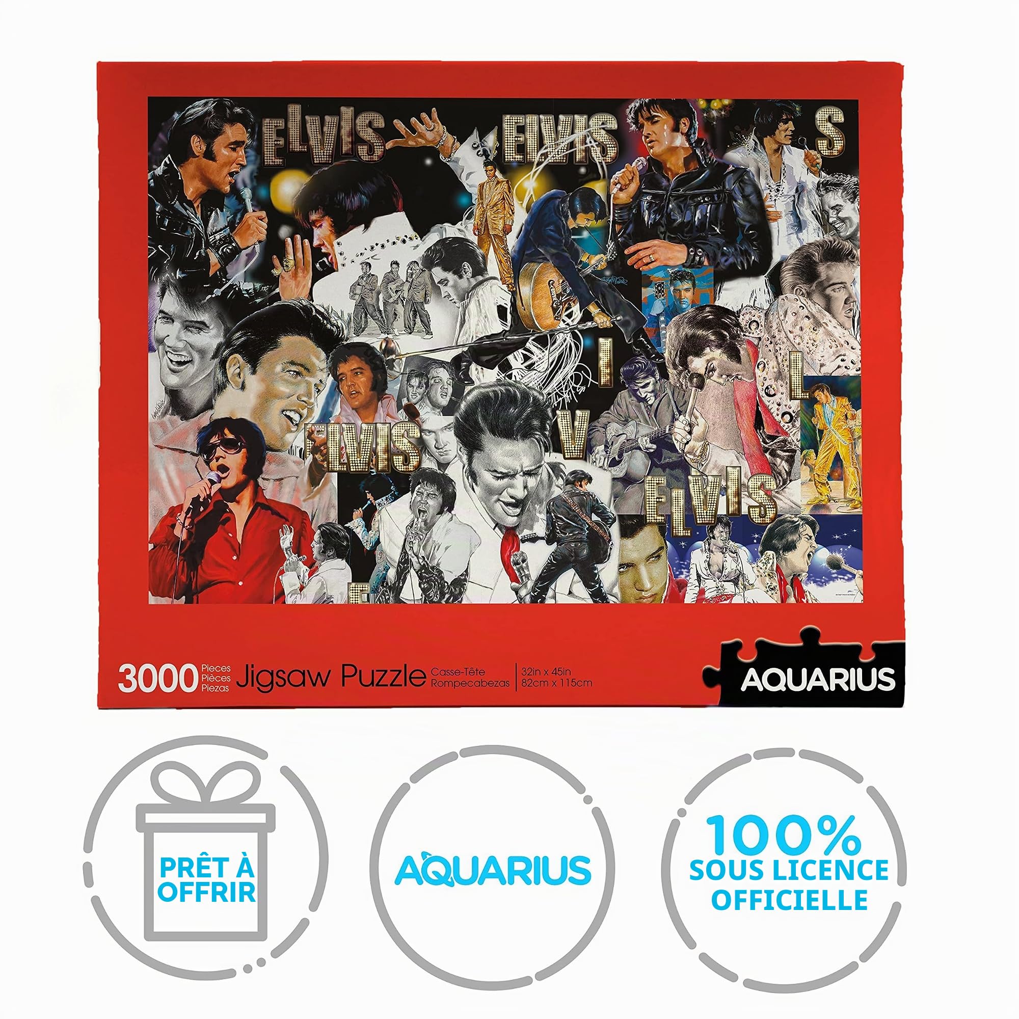 Aquarius Puzzle Elvis (3000 Pièces Jigsaw Puzzle) - Officiellement sous Licence Elvis Presley - sans Éblouissement - Ajustement Précis - Presque Pas De Poussière - 32 x 45 Pouces