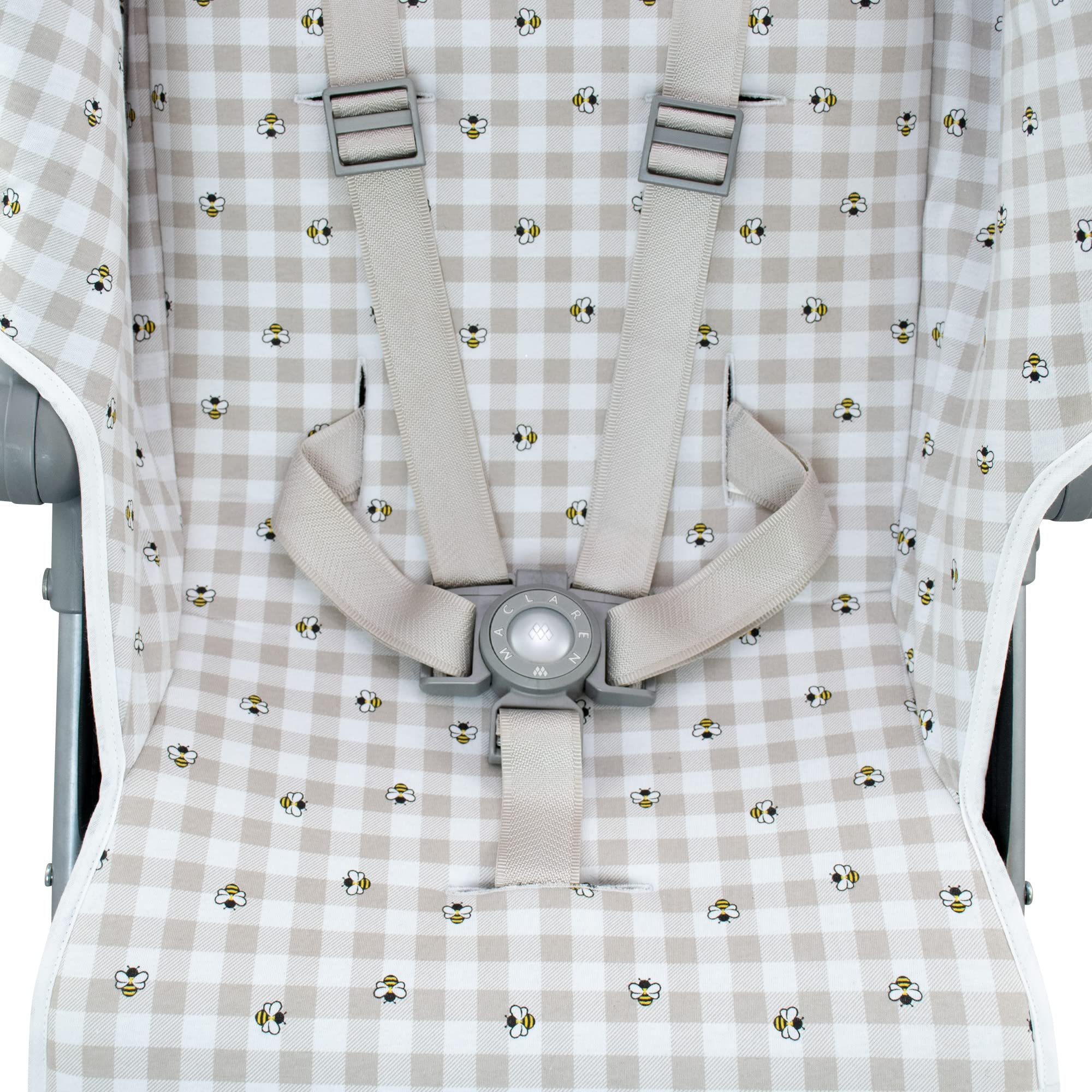 JYOKO KIDS Colchoneta para silla de paseo Compatible con Maclaren Quest, Techno, Triumph, XT, 100% Algodón (Picnic Vichy) — view 4
