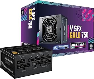 V750 SFX Gold 750W Fully Modular Power Supply – 80+ Gold Certified SFF PSU, ATX 3.1 & PCIe 5.1 Ready, 90° Angled Cable, Low Noise, Small Form Factor ITX PSU, 10-Year Warranty, Black