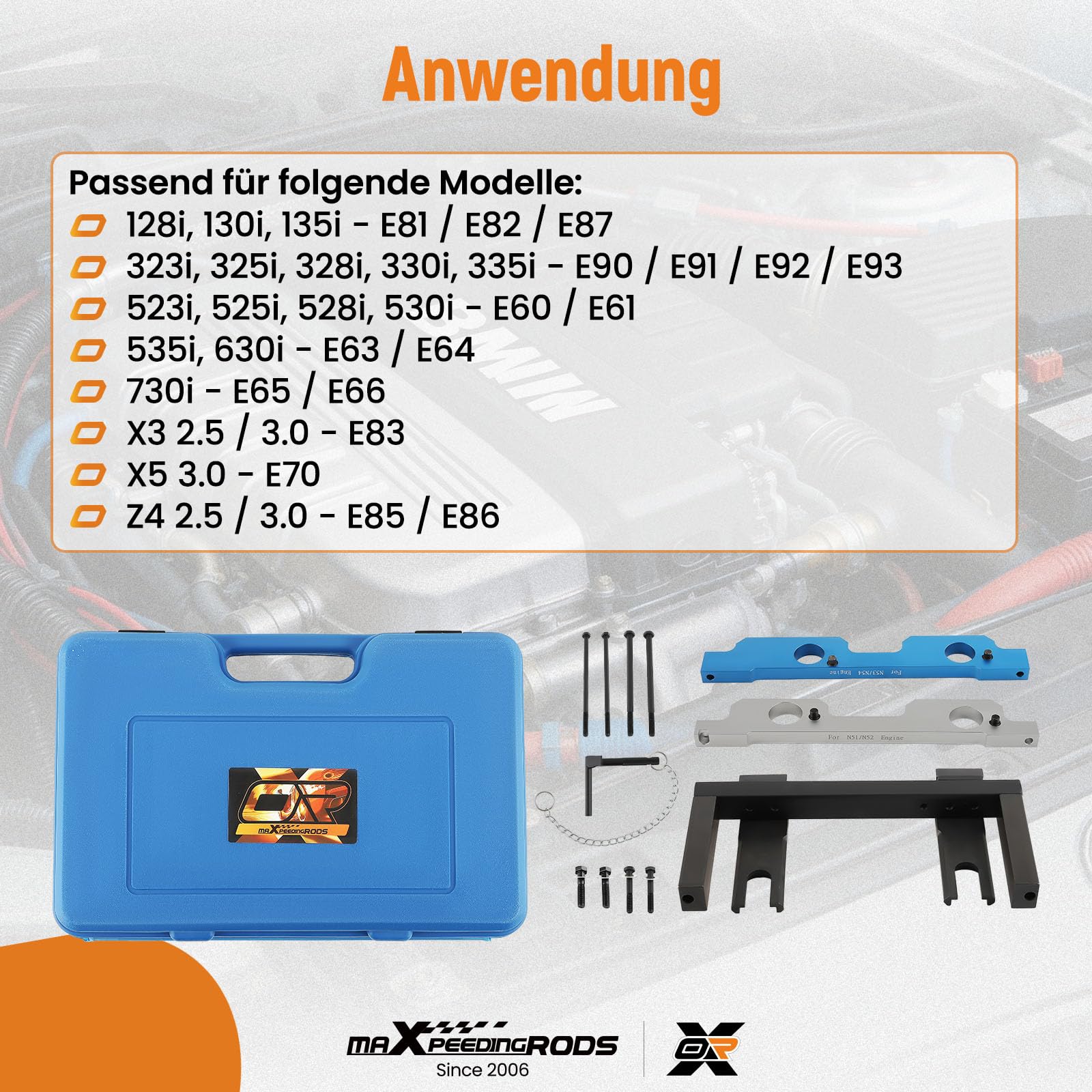 maXpeedingrods Utensile di registrazione motore per BMW N51 N52 N53 N54 | Utensile di bloccaggio dell'albero a camme per BMW 114280 114290 110300 118520