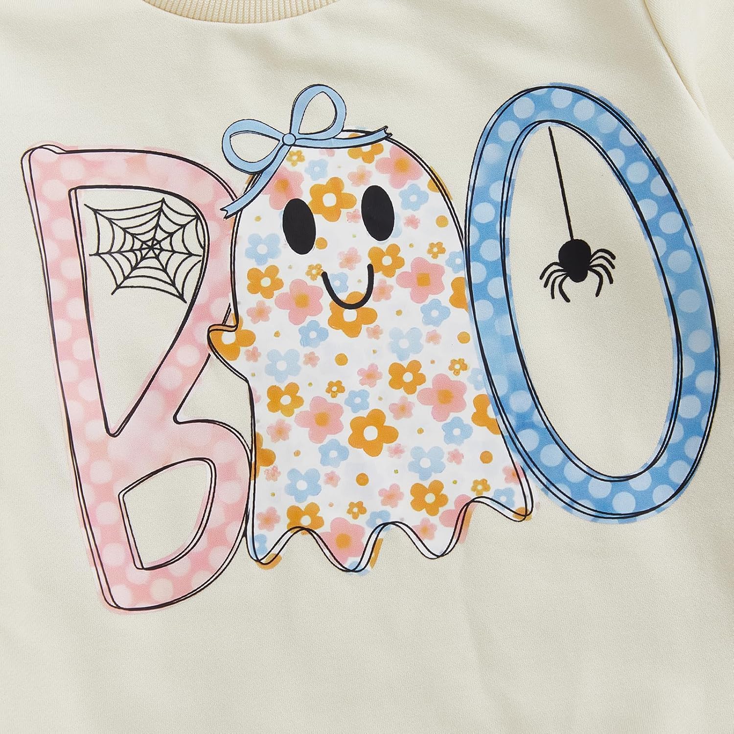 Toddler Little Girls Halloween Sweatshirt Coquette Bow Boo Ghost Crewneck Pullover Long Sleeve Top - Image 5