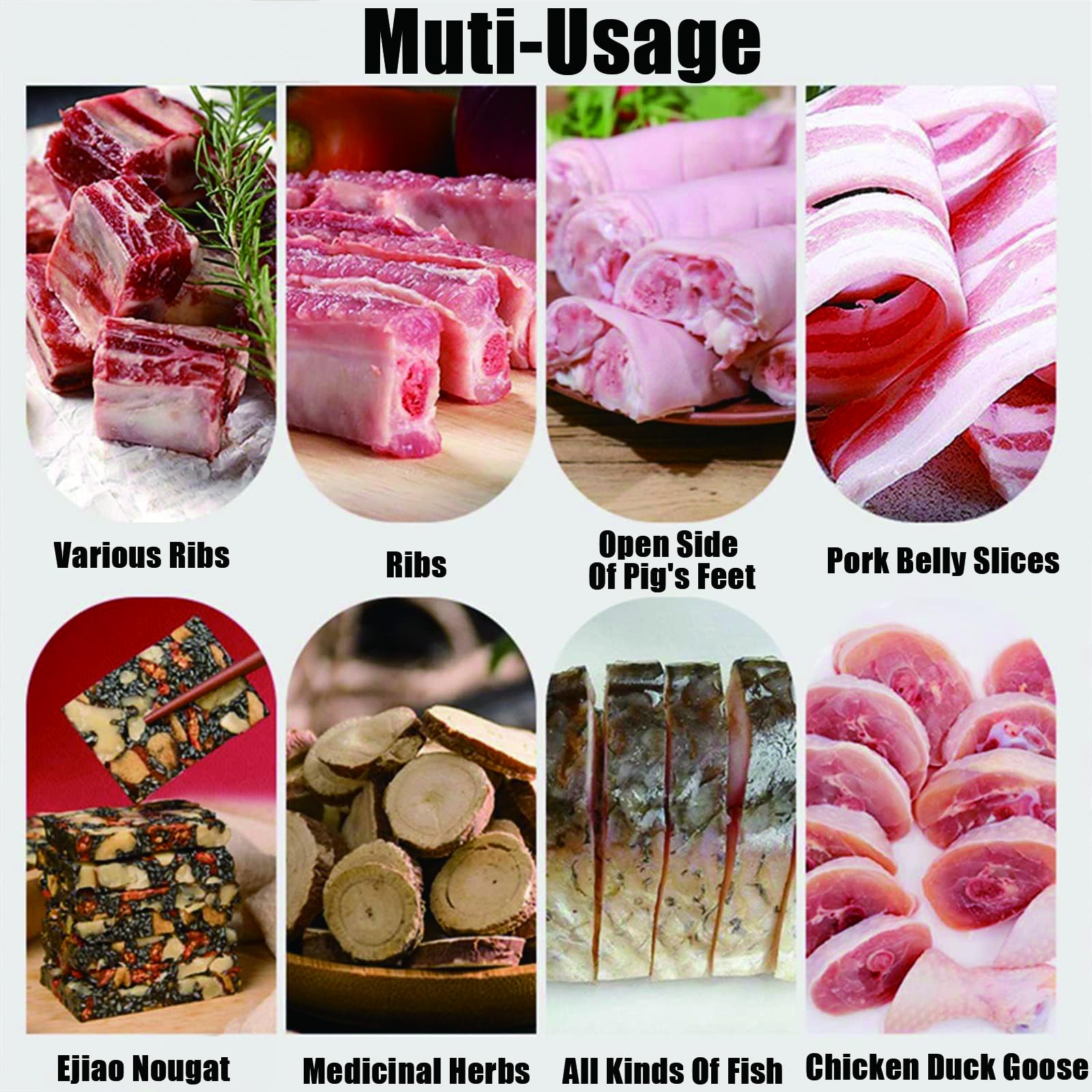 Macchina taglia-ossa, affettatrice manuale per carne con lama in acciaio inossidabile da 4 mm, base antiscivolo stabile per carne congelata, ossa, prosciutto, manzo, agnello, verdure e preparazione di