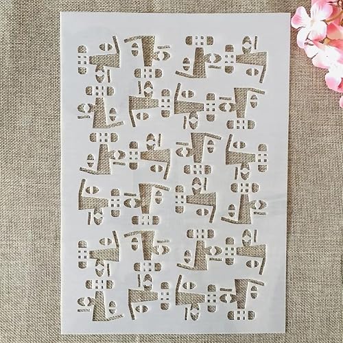 Plantilla de pintura en aerosol A4 de 11.4in, plantillas de capas de dibujos animados, pintura de pared, álbum de recortes, para colorear en