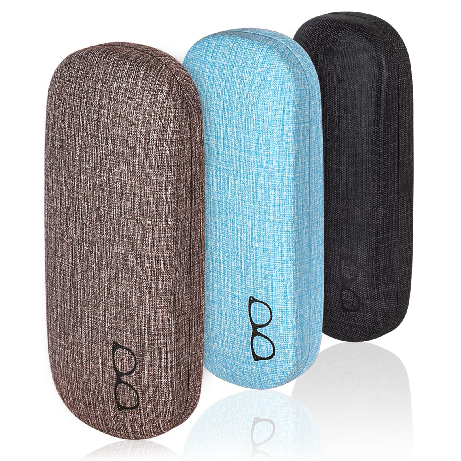 Hard Shell Clamshell Eyeglasses Case, Raylove 3 Piece Unisex Portable Glasses Protection Case-image-14