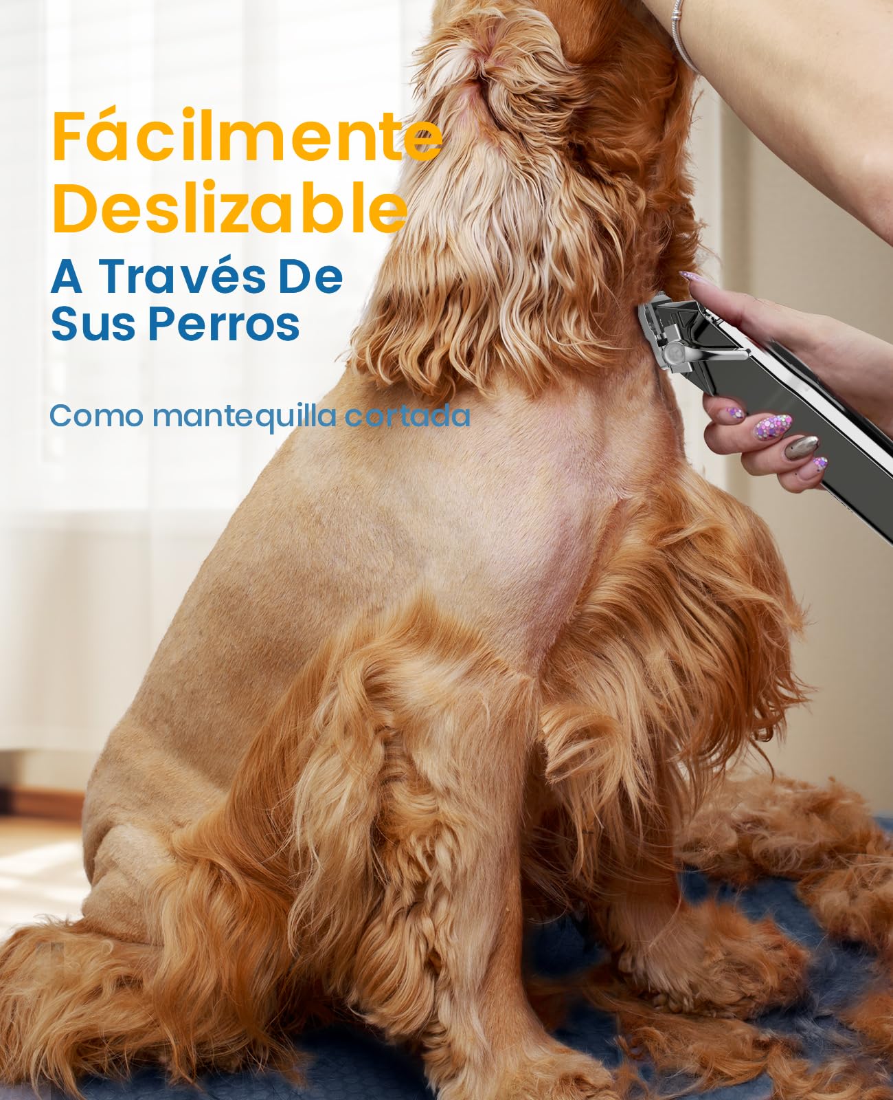 oneisall Premium Maquina Cortar Pelo Perros, IPX7 Todo el Cuerpo Lavable Maquinilla Inalámbrico Cortapelos Apta para largo y pelo grueso (plateado)