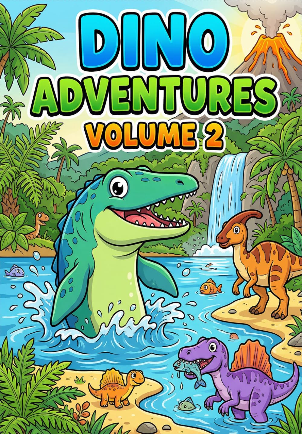 Dino Adventures Activity Book Volume 2 for Kids Ages 4-8: More Mazes Coloring Pages Word Searches and Drawing Activities With Dinosaurs for Boys and Girls