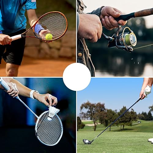 Miniatura 7 de PATIKIL Cintas de agarre para raqueta de tenis con agujero, poliuretano de agarre elástico, antideslizante, absorbe el sudor para caña de pescar de