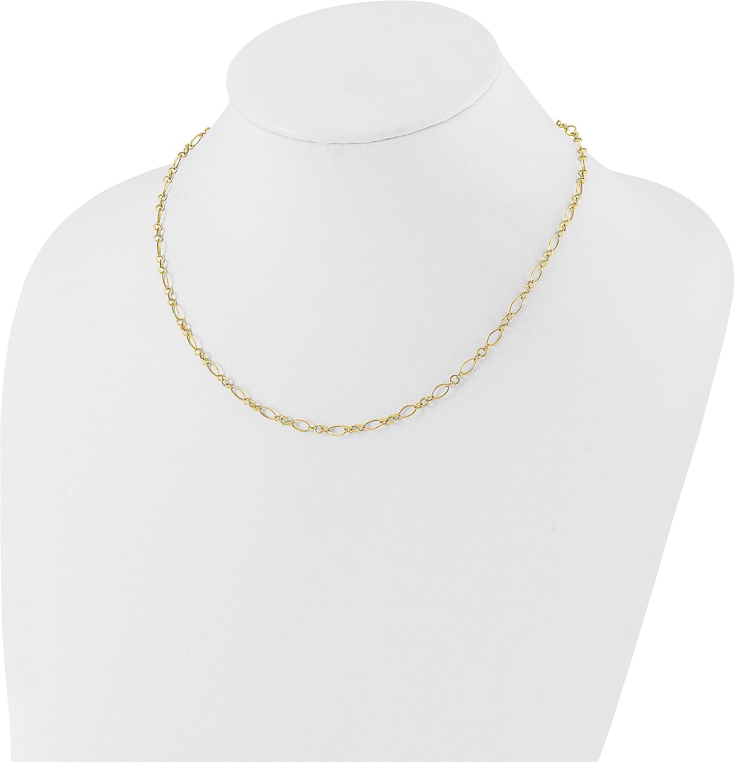 IceCarats 14K Solid Yellow Gold 3mm Oval Cable Chain Necklace 18 inch Polished For Her