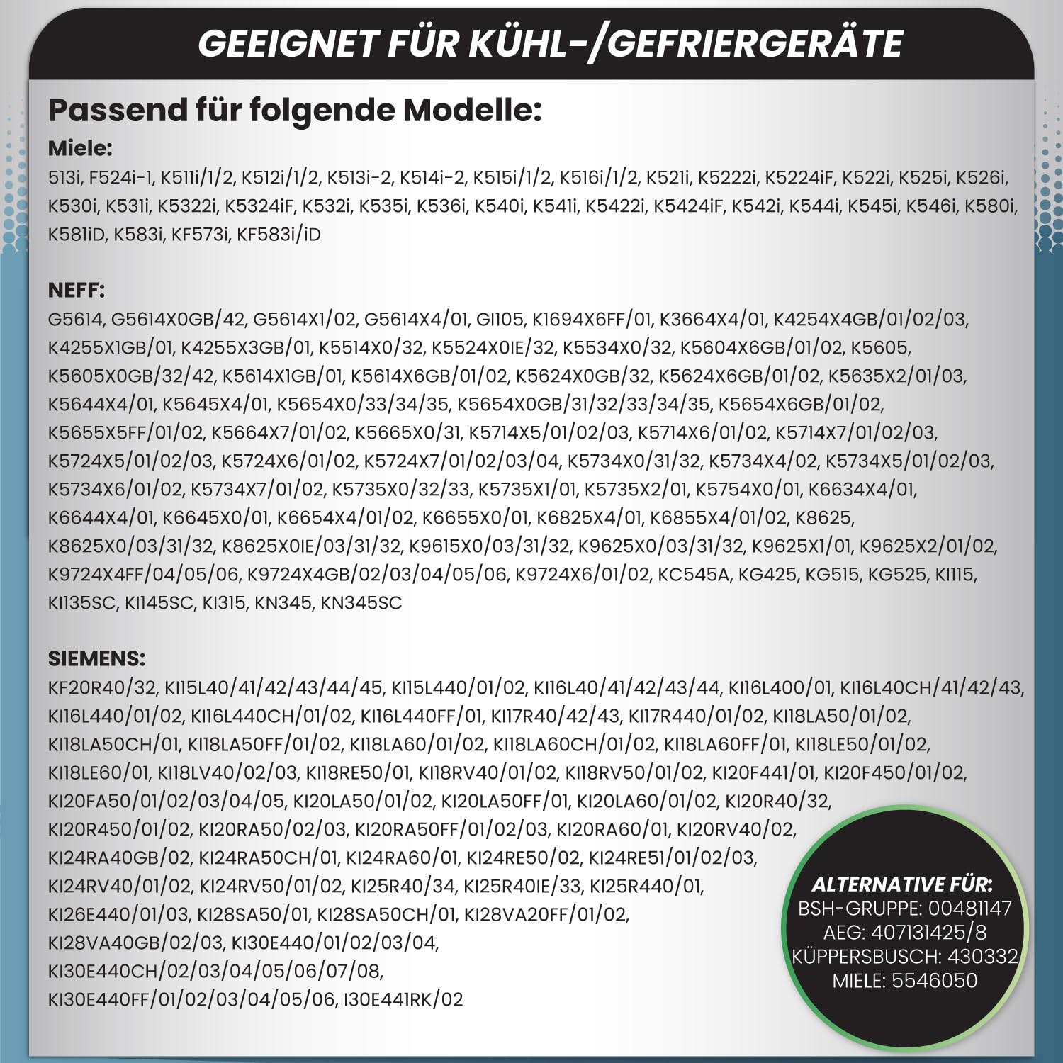 McFilter I 2x charnière de réfrigérateur compatible avec Bosch Siemens Miele AEG Neff 00481147 481147 Neff AEG 407131425/8 Miele 5546050 00481145 00499570 00499569 Pièce de rechange