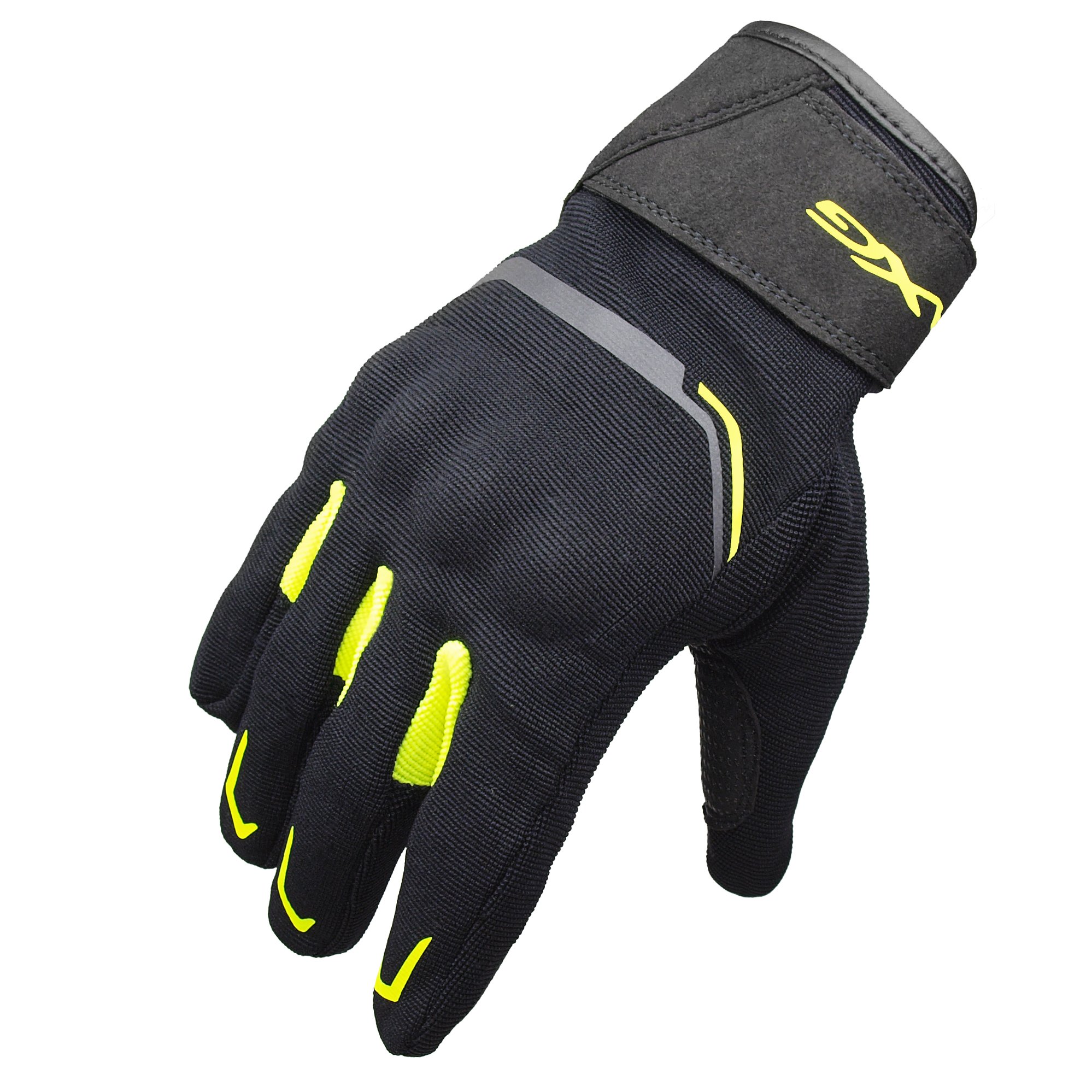 Axg ushua motorcycle riding atv dirt bike motocross gloves hard knuckle (Black-yellow, Small)