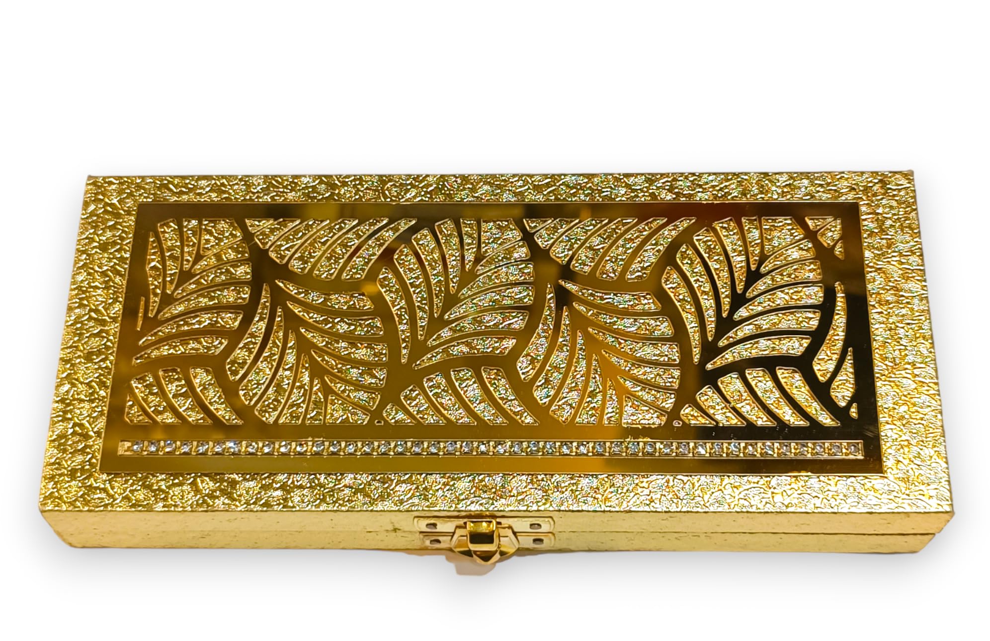 Premium Decorative Designer MDF Golden Gifting Cash Box, Shagun Box, Jewellery Box, Money Box, Gaddi Box (20x8.5x4cm) (Embossed Leaf) (B0C3H7NM6N) Amazon Price History, Amazon Price Tracker
