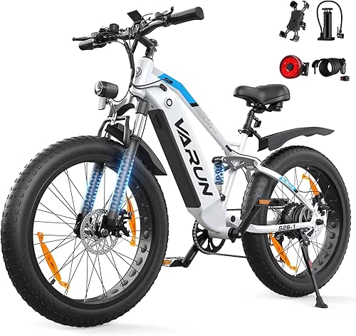 VARUN Bicicleta Electrica para Adultos, 26''*4,0 Fat Tire Bicicleta Eléctrica