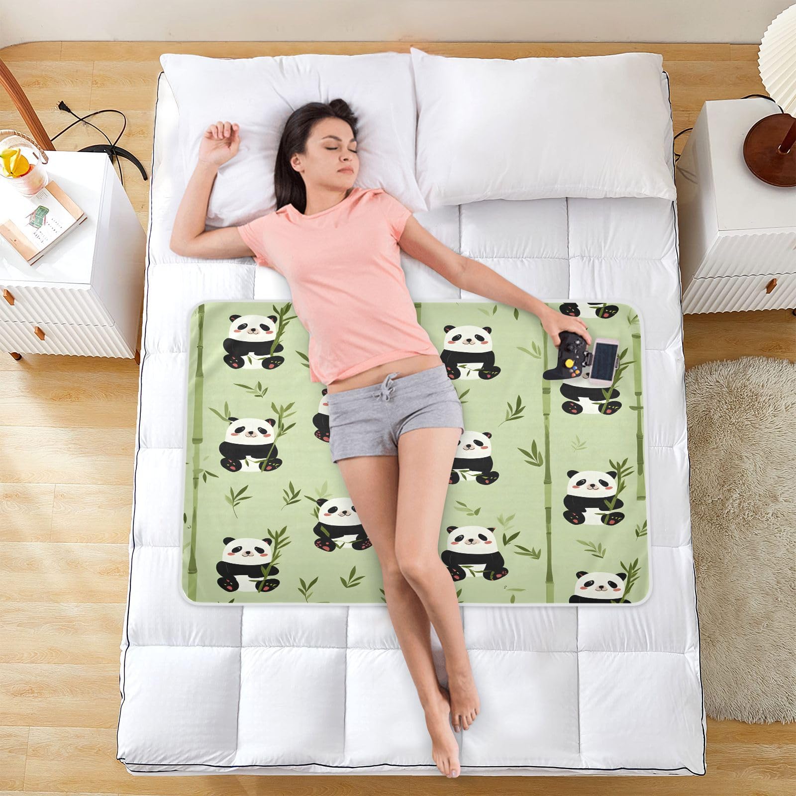 CEBUGI 34” x 52”Washable Underpads Heavy Absorbency Waterproof Incontinence Bed Pads Cute Panda Pee Pads for Adults Kids and Baby