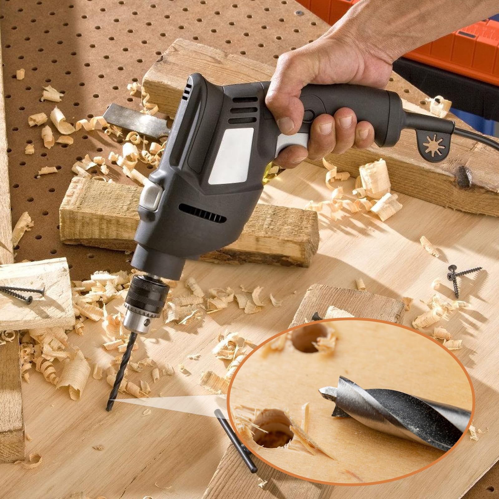 GOMETY Juego de 7 brocas para madera, 30 cm, extra afiladas, diámetro 4-12 mm, espiral para madera, para carpintería y bricolaje