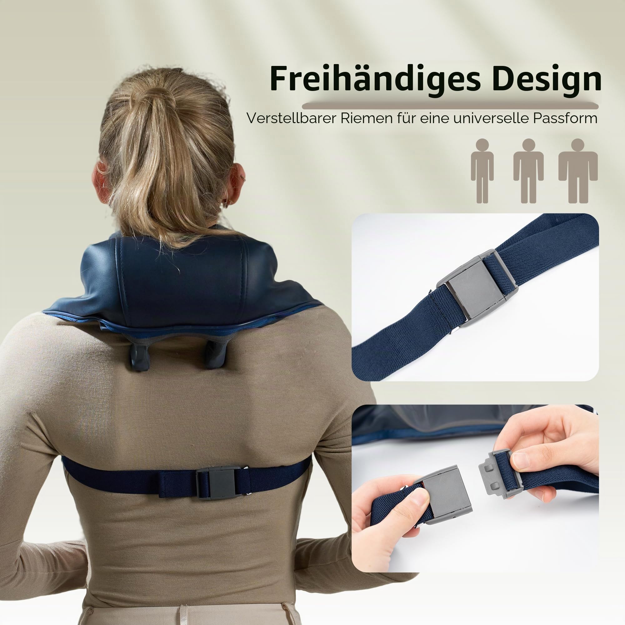 Real Relax Nackenmassagegerät mit Wärme,3D Shiatsu Rückenmassagegerät Massagegerät Nacken, Schultern,Beine, Elektrische Massagegerät Geschenke für Männer & Frauen