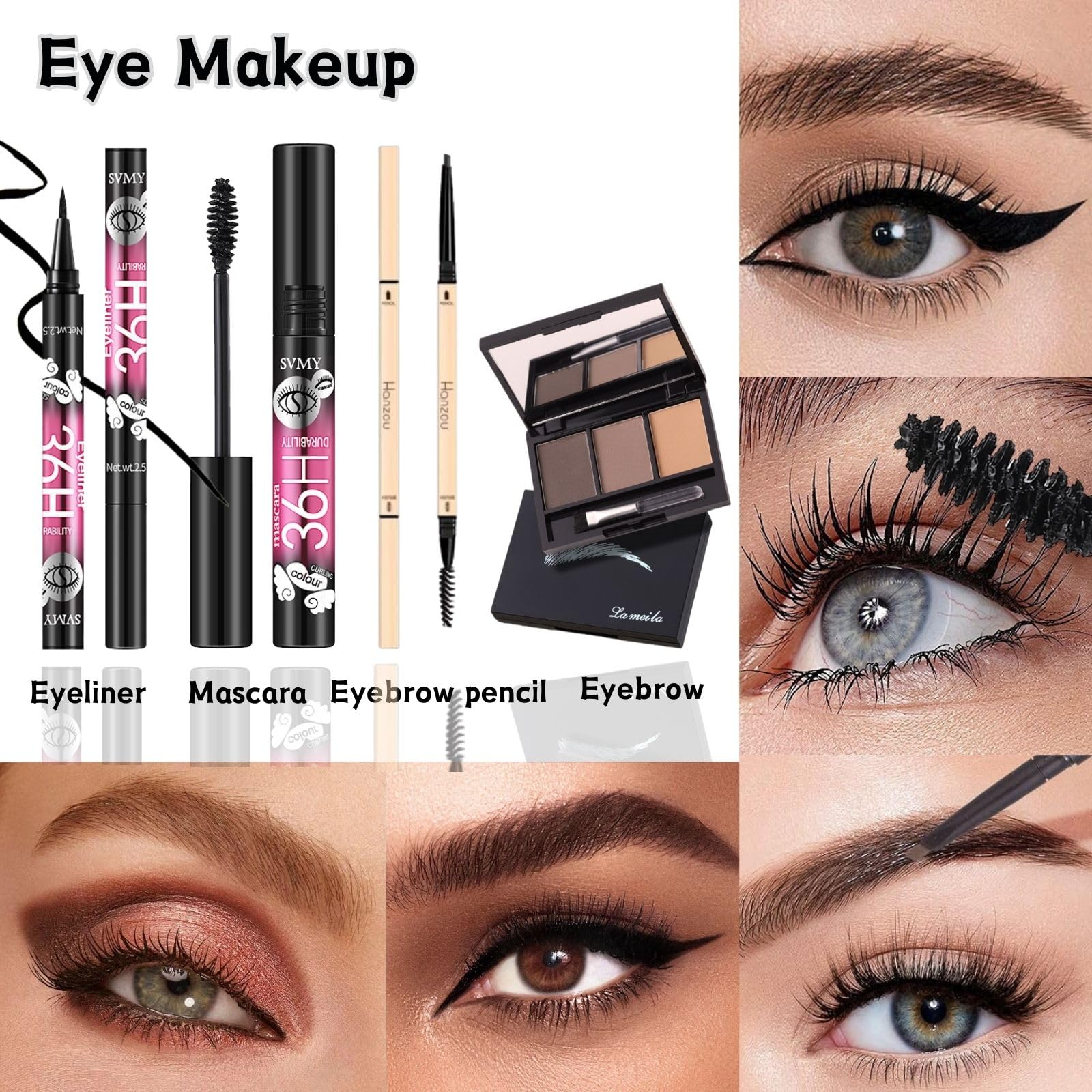 44-teiliges Makeup Set für Damen, All-in-One Schmink-Koffer mit Lidschatten Palette, Concealer, Lippenstift, Foundation, Makeup Pinsel & Tasche, Kosmetik Set Geschenk für Anfänger und Profis