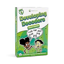 Decodable Readers: 15 Short Vowel Phonics Decodable Books for Beginning Readers Ages 4-7 Developing Decoders (Gray Collection: Set 1)