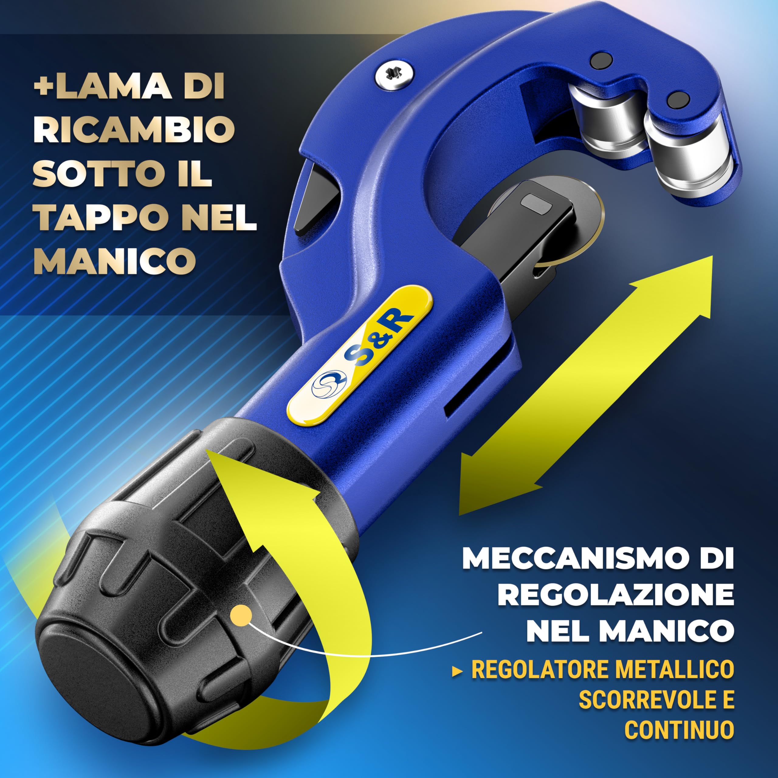 S&R Tagliatubi Fresa per Tubi Rame Alluminio Plastica Multistrato 3-32 mm Pipe Cutter