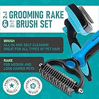 Vista 2 de Maxpower Planet Rastrillo para Perros y Cepillo de Pelo de Perro - Remueve Suavemente el Subpelo Suelto, Nudos y Enredos - Herramienta de Deslanado