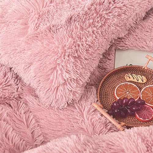 Miniatura 3 de MorroMorn - Juego de funda de edredón y funda de almohada peluda de pelo sintético, 5 piezas