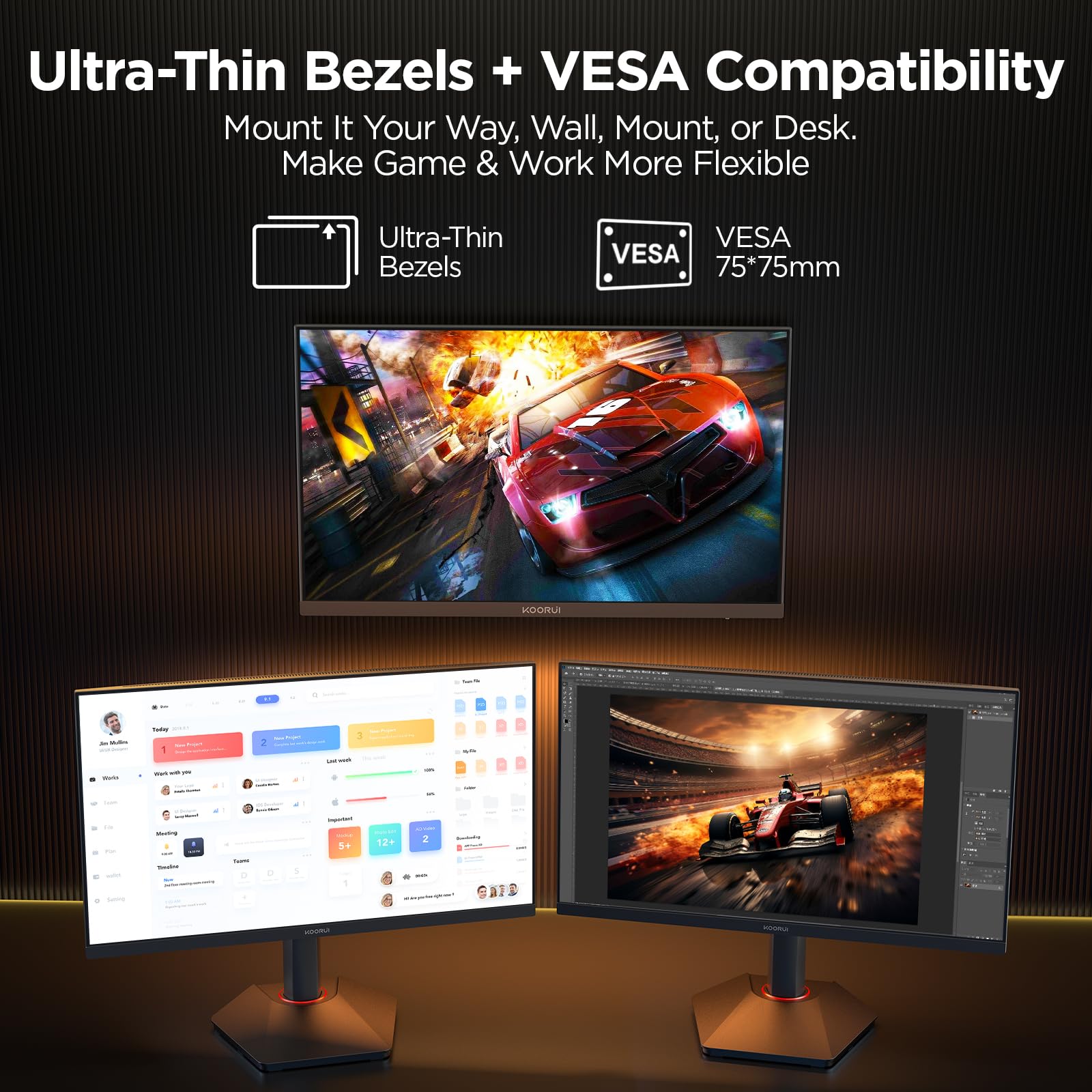 KOORUI 25 Inch Gaming Monitor,FHD 1080P,320Hz, IPS,1ms, Adaptive