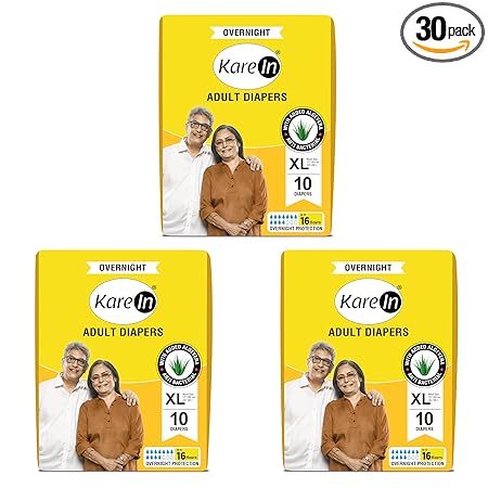KareIn Overnight Adult Diapers, Extra Large, Waist Size 127-165 Cm (50