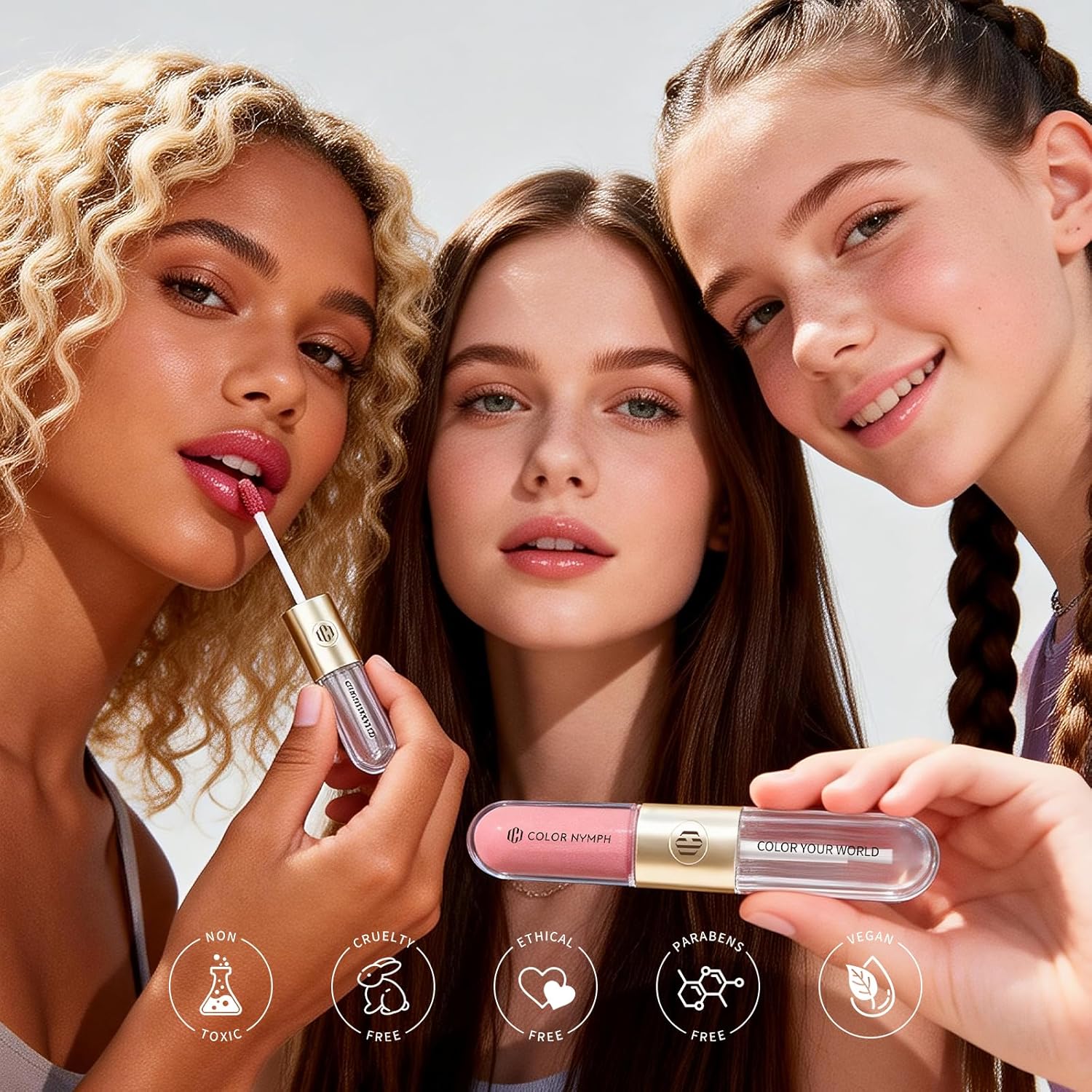 Color Nymph Matte Liquid Lipstick with Clear & Shimmer Lip Oil | 2PCS Lip Makeup Set for Women & Girls | High Pigment Color Long-Lasting Dual Ended Lip Gloss | Cruelty-Free & Vegan (2-Count, 04) - Image 7