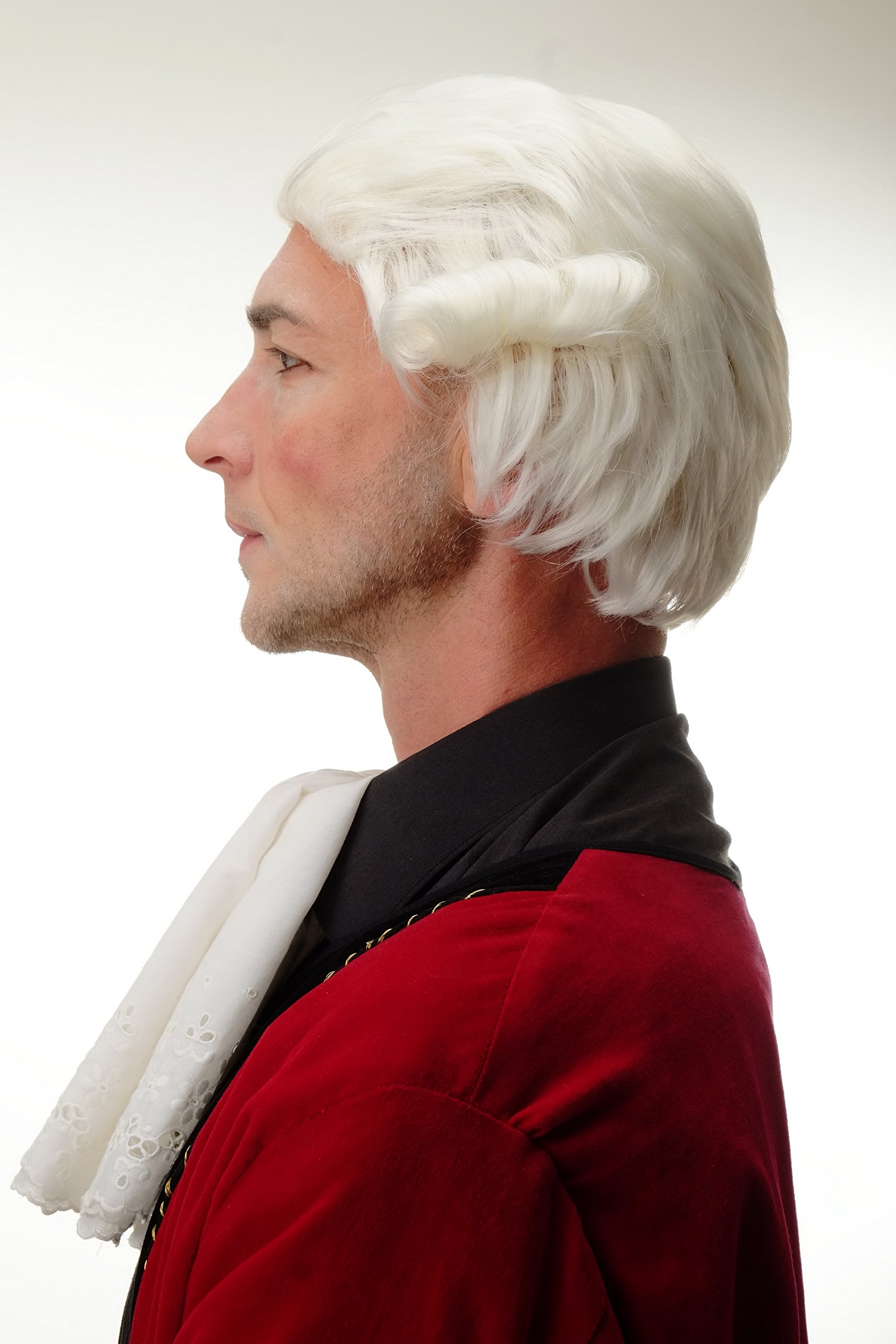 WIG ME UP - PT0027-KB80 Lady Man Party Wig Halloween Carnival Baroque Noble Lord Courtier Countess short curls white blond - Image 2