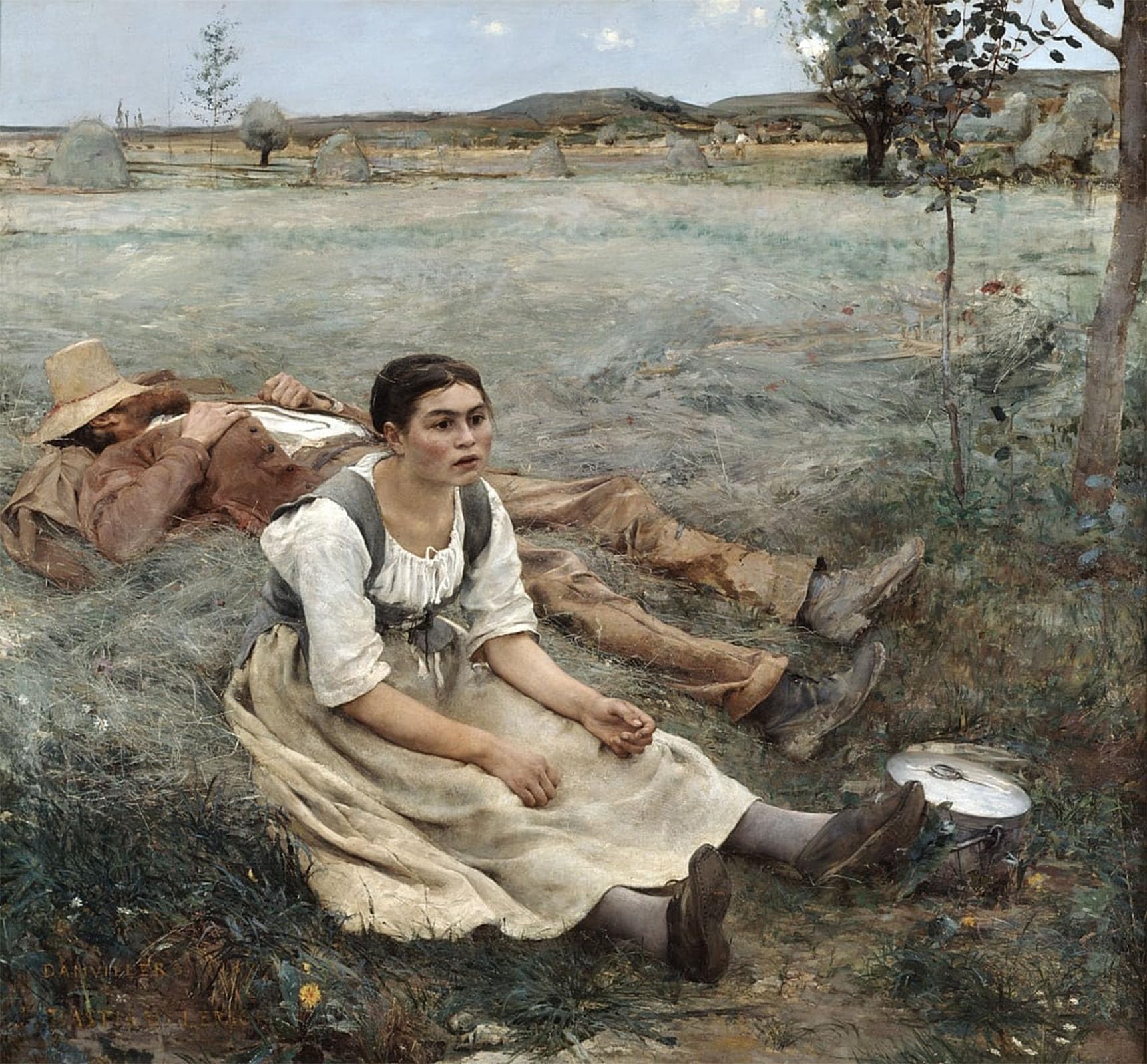 Posteriik No Frame Famous Modern Artwork Art Mural The Haymakers By Jules Bastien Lepage Oil Paintings Pictures For Home Decor 60X90cm