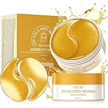 Under Eye Patches Masks - for Dark Circles, Puffy Eyes, Fine Lines, Wrinkles, Eye Bags Treatment with Collagen and Hyaluronic Acid,Anti-Aging & Cooling, Moisturizing 60 Pcs GOLD2