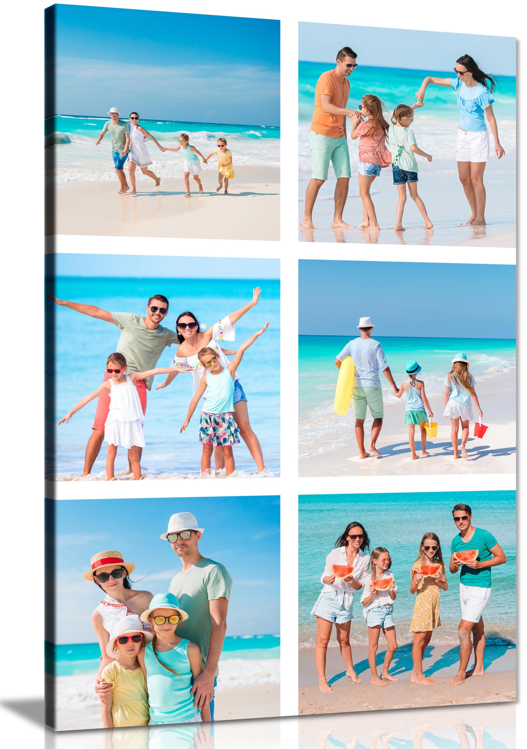 6 Photo Collage Portrait Personalised Canvas Print – Custom Photo Collage Wall Art – Multiple Sizes via “Customise Now” – Custom Printed Gift for Home & Occasions