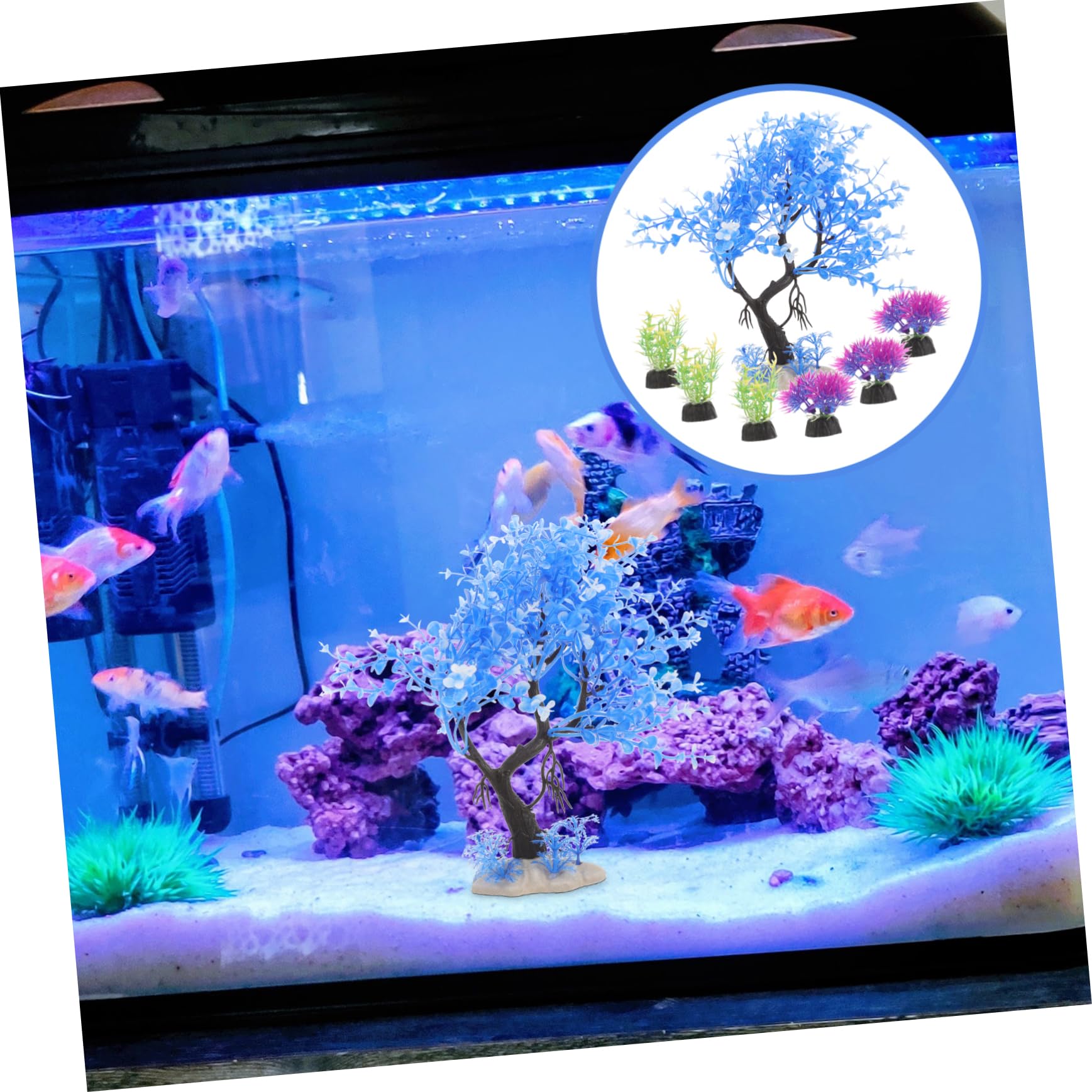 Cabilock 3 Set Decorazione Simulata Di Acquatica Fake Plants Aquarium Ornamenti Del Serbatoio Di Pesce Piccolo Alto Decorazioni Per Acquari Decorazione Dell'acquario Plastica 7 Pezzi*3